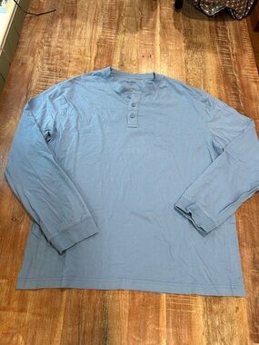 Goodfellow & Co Light Blue Vintage Long-Sleeve 100% Cotton Henley